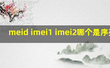 meid imei1 imei2哪个是序列号